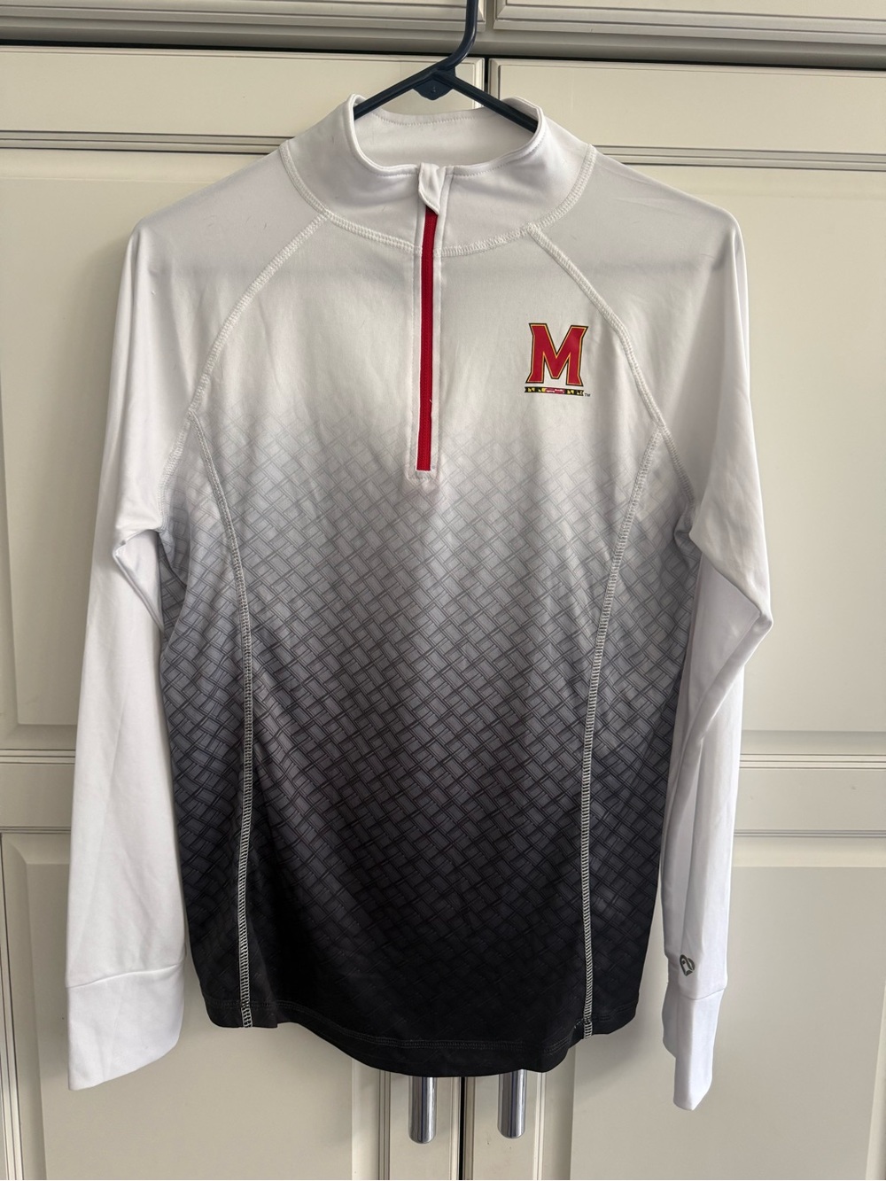 Colosseum White, Black & Red Maryland Terrapins Gradient Quarter-Zip Pullover